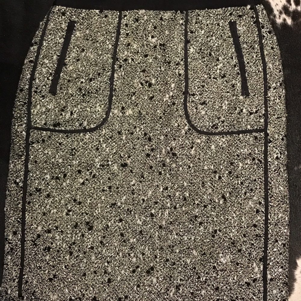 J Crew Collection gorgeous metallic slub skirt